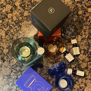 Colored Glass Essential Oil Burner by Paddy Wax in Amber